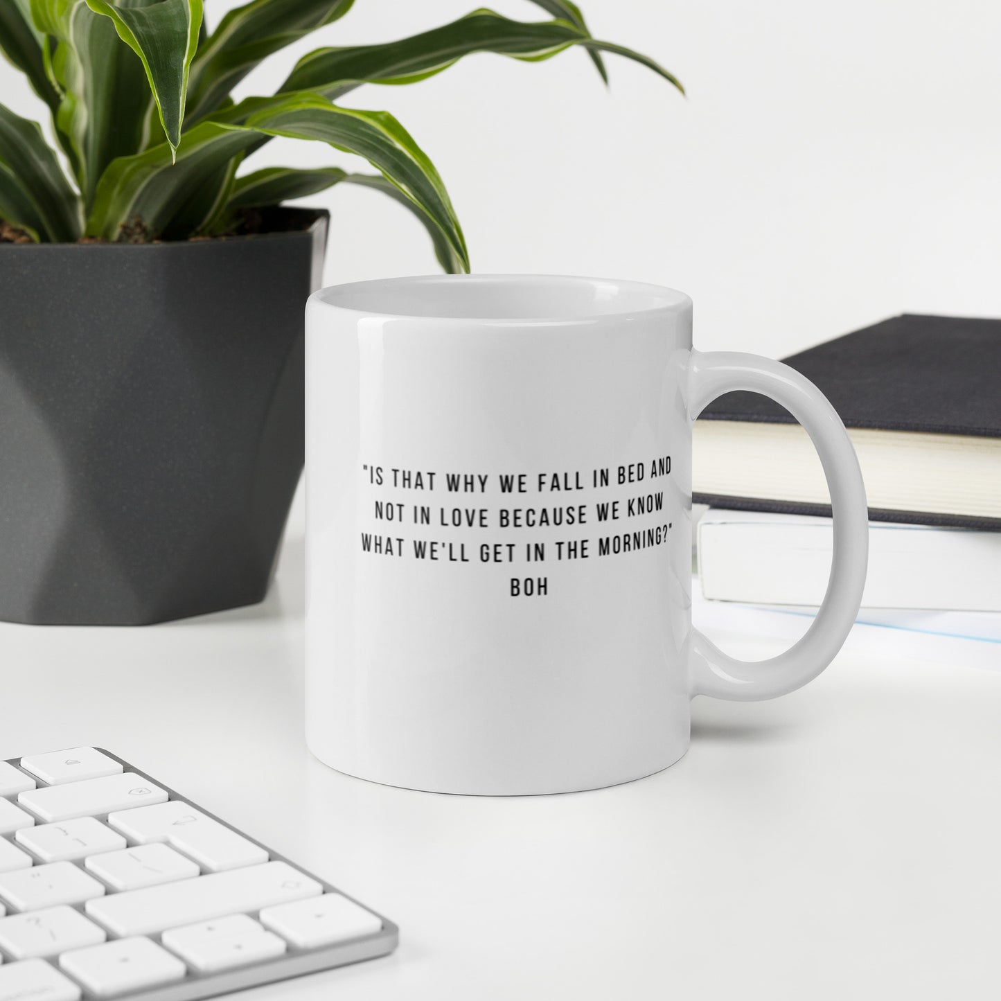 "Morning Coffee" White glossy mug